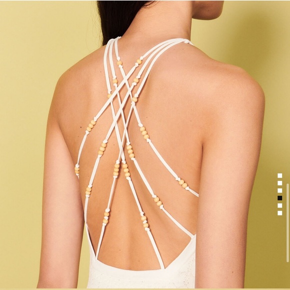 New Sandro knit White Embellished Dress 42 - Picture 4 of 10